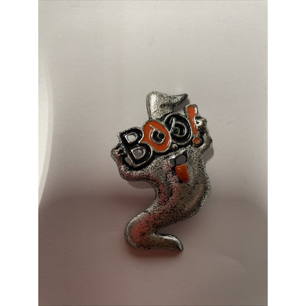 PZ-VINTAGE HALLOWEEN GHOST BOO! PIN BROOCH #32375 *MINT - Picture 3 of 10